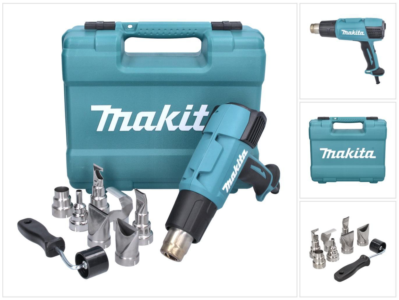 Makita HG 6531 CK heteluchtpistool 2000 W met 8-delige accessoire set en koffer