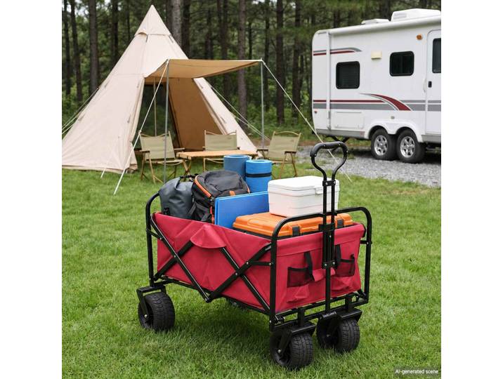 vidaXL Faltbarer Einkaufswagen 89 x 63 x 96 cm Rot 200 kg