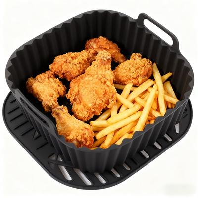 Reusable Air Fryer Silicone Liners, Square Non Stick Basket Mat Air Fryer, Oven, Microwave Baking, Airfryer Accessories Reusable Air Fryer Silicone Liners, Square Non Stick Basket Mat Air Fryer, Oven, Microwave Baking, Airfryer Accessories