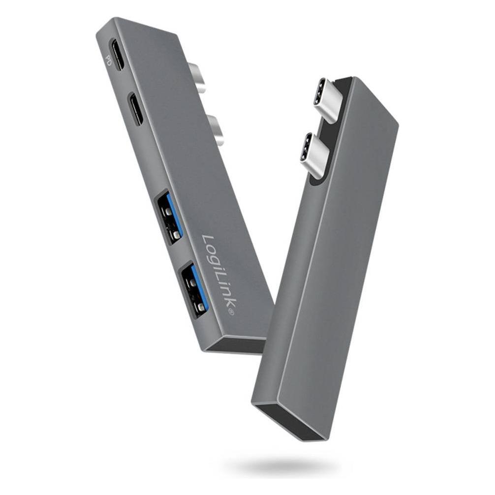 LogiLink USB 3.2 Gen2x2 Dockingstation, 4-Port, PD, silber (USB-C, 4 Ports) (UA0399)
