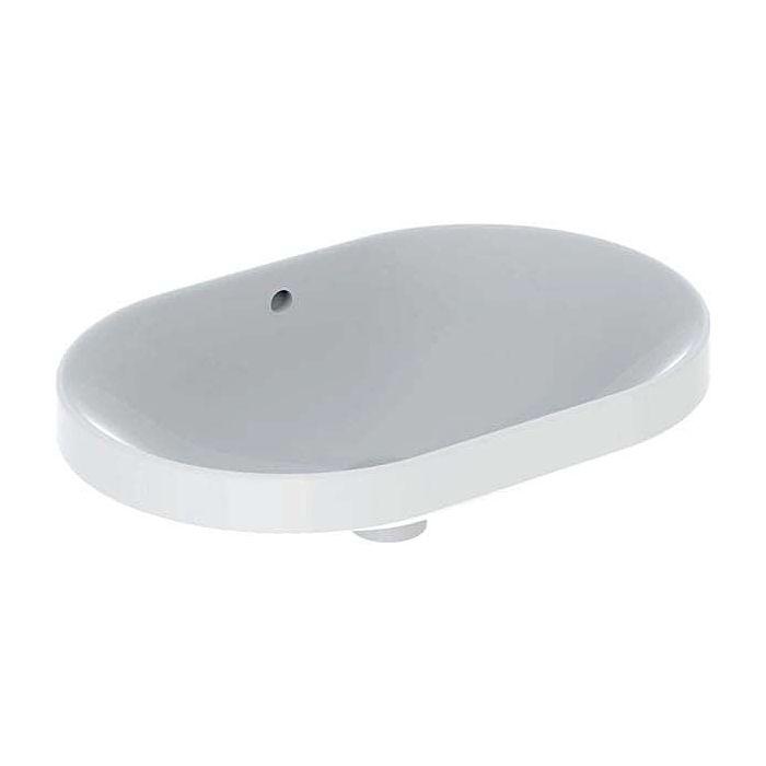 Geberit VariForm Einbauwaschtisch 500729012 60x40cm, ohne Hahnloch, mit Überlauf, elliptisch, weiß