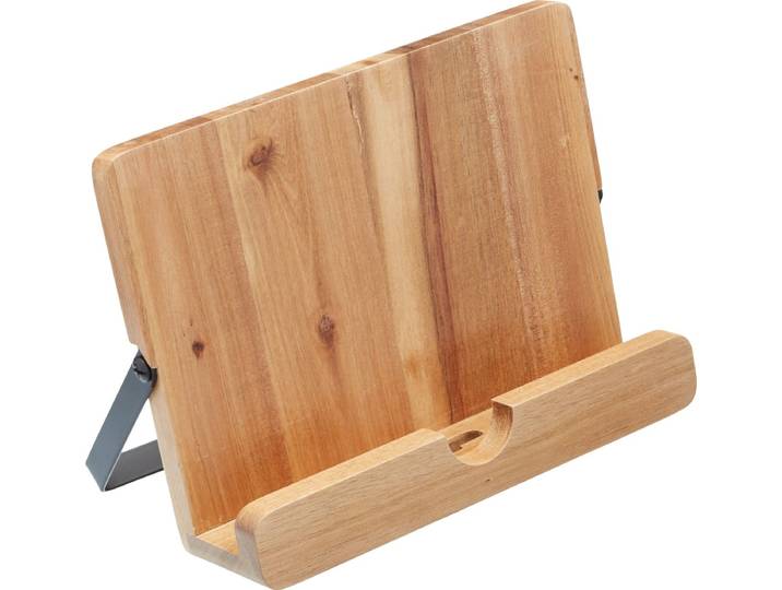 KC Blue Natural Elements Houten Kookboekstandaard of Tablethouder - 24 x 18 x 6 centimeter - Acaciahout