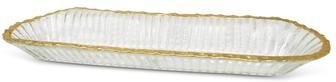 Vivience Glass Oval Tray with Gold Rim