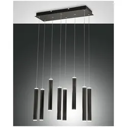Fabas Luce Prado Pendelleuchte LED 8x 65W Metall- und Methacrylat Schwarz 3685-46-101