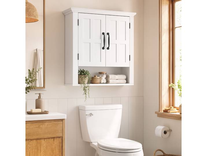 HOMCOM Armoire Murale Salle de Bain 60x58cm Blanc