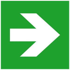 SafetyMarking Bodenmarkierung ISO 7010 E005, 40 x 40 cm, nachleuchtend, Richtungspfeil