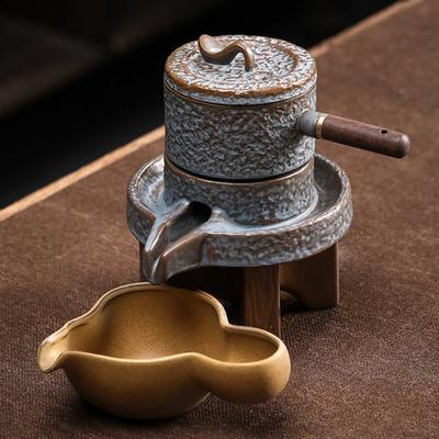 Rare Purchases Rotating Water Teapot, Automatic Stone Mill Pottery Lazy Stone Grinding Tea Set, Tea Maker For Ceremony, Home Office b