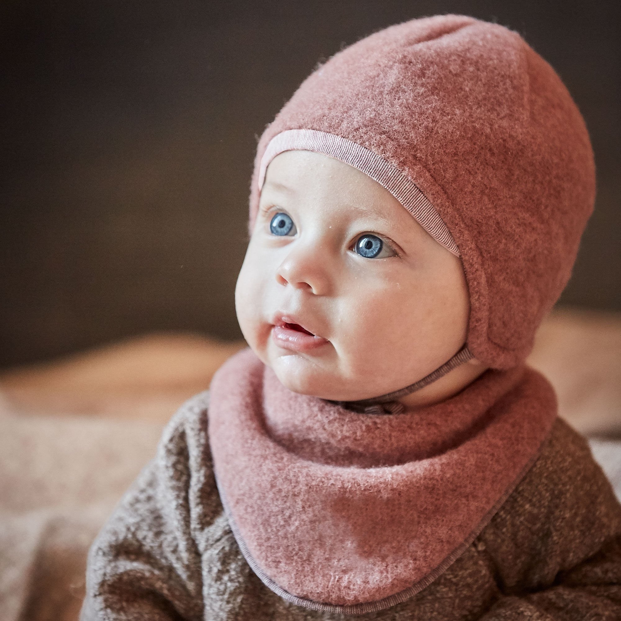 Beanie MAXIMO, Baby, Gr. 43, rosa (heiderosemeliert), Fleece, Wolle, Mützen Beanie heiderosemeliert 43