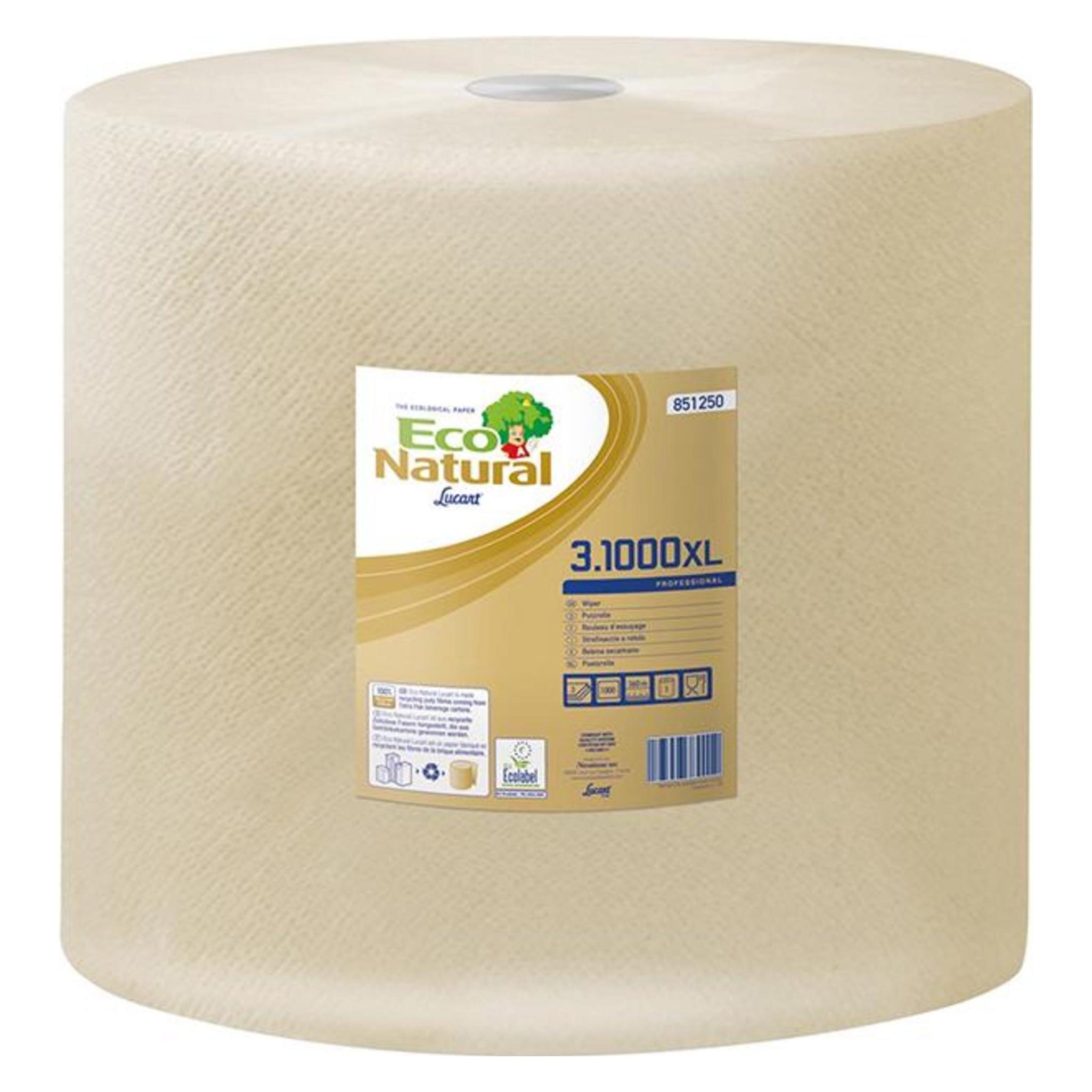 Lucart Eco Natural Putztuchrolle 851250 3lagig 36x36cm 1.000Blatt (6x) (3661679512507)