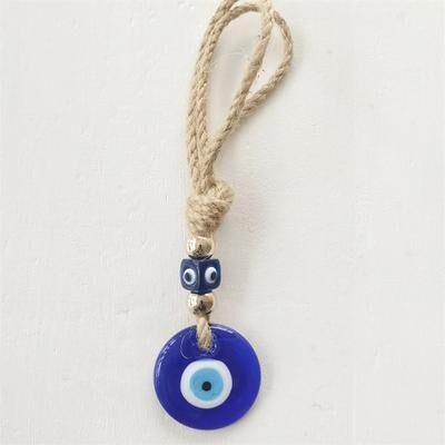 Inspire Select Handcrafted Evil Eye Glass Wall Hanging Blue Eye Protection Pendant For Home Decor 4