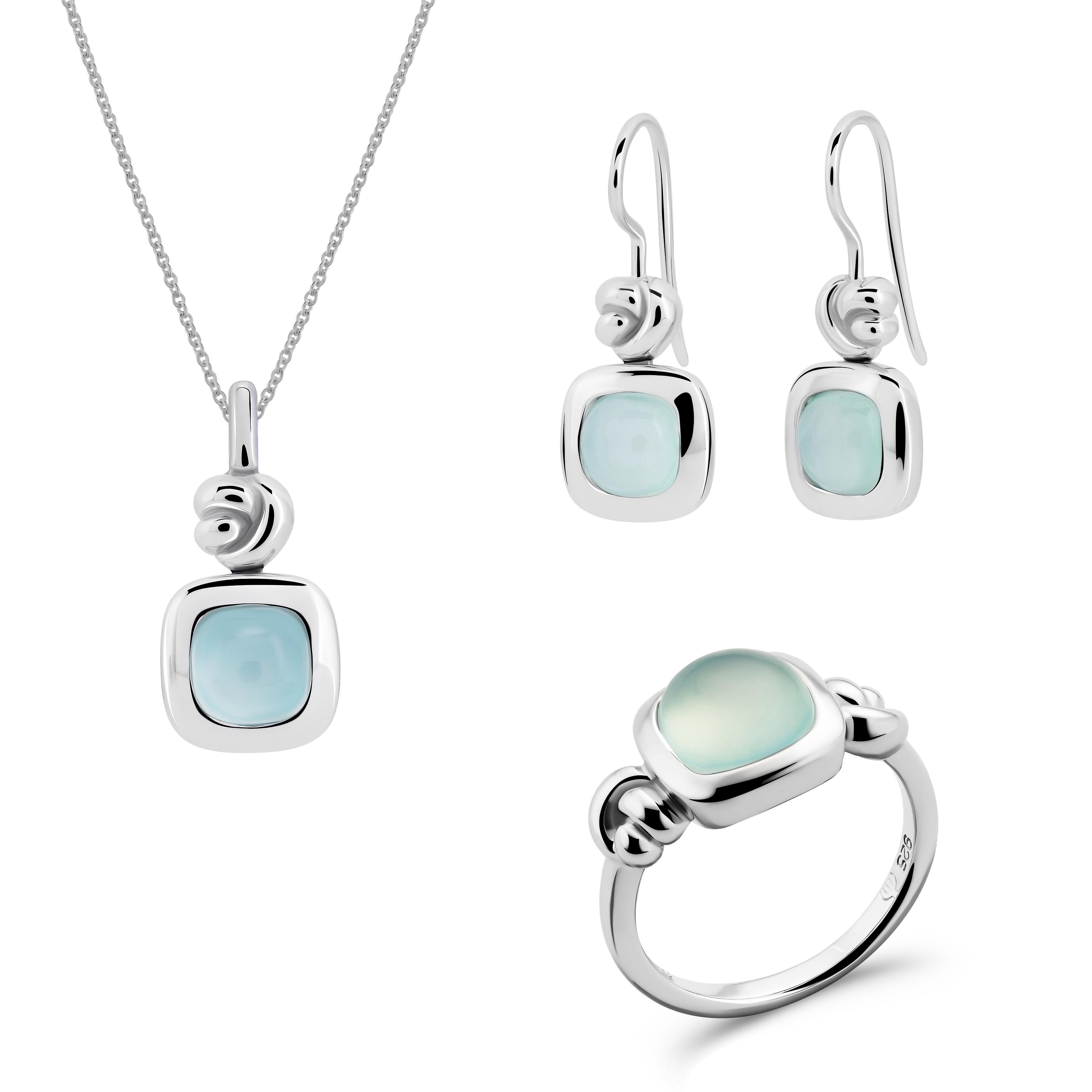 Orphelia 'Anat' Dames 925 Sterling Zilver Set: Ketting + Oorbellen + Ring - Zilver SET-7467