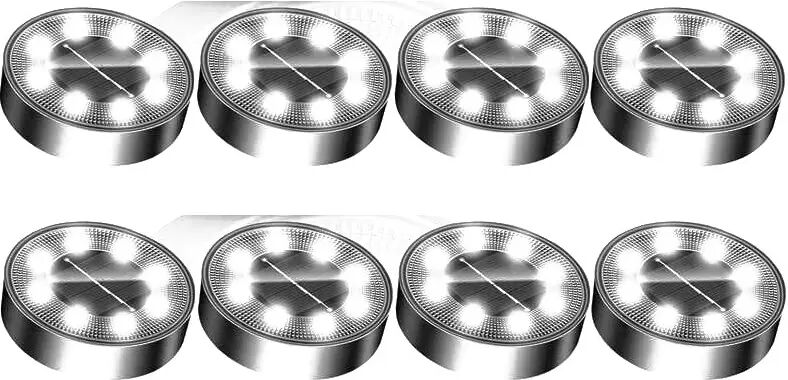 INF 8er-Pack Edelstahl-Bodeneinbauleuchten für den Außenbereich Silber