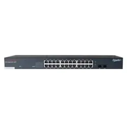 Longshine Switch 24x GE GS9126 2x mini-GBIC (26 Ports), Netzwerk Switch, Grau