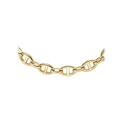 Kette ohne Anhänger FOSSIL "Schmuck Geschenk Edelstahl Heritage D-Link", gold (gelbgoldfarben), Halsketten, Damen, Edelstahl, L: 40,5 B: 8,2mm, B:8,2mm