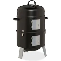 Relaxdays, Holzkohlegrill, Smoker (37.50 cm)