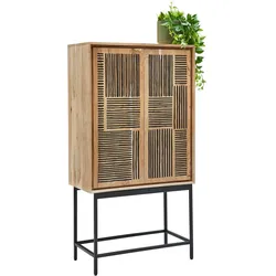 Highboard Tarim Schwarz/Akaziefarben
