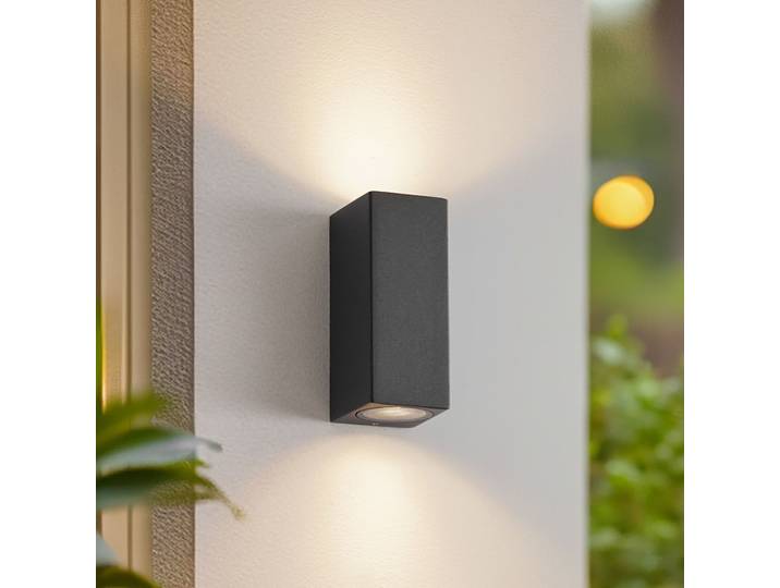Xava Up/Down Applique Murale d'Extérieur IP65 Graphite - Lucande - Balcon - Moderne - Métal - Angulaire