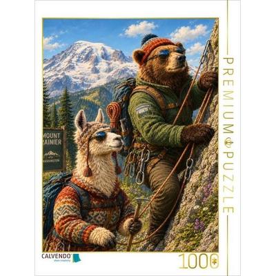 CALVENDO Puzzle Lama und Bär auf Klettertour durch Amerika | 1000 Teile Lege-Größe 64 × 48 cm Foto-Puzzle für glückliche Stunden, von , Calvendo