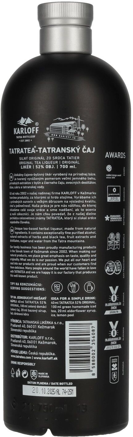 Tatratea Likör TATRATEA Original Tea Liqueur 52% Vol. 0,7l