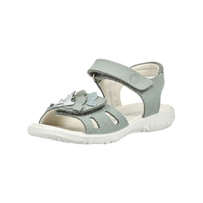 Riemchensandalette RICOSTA "Ricosta Sandalen Nubukleder", Mädchen, Gr. 30, Textil, grün (grau), Nubukleder, Schuhe
