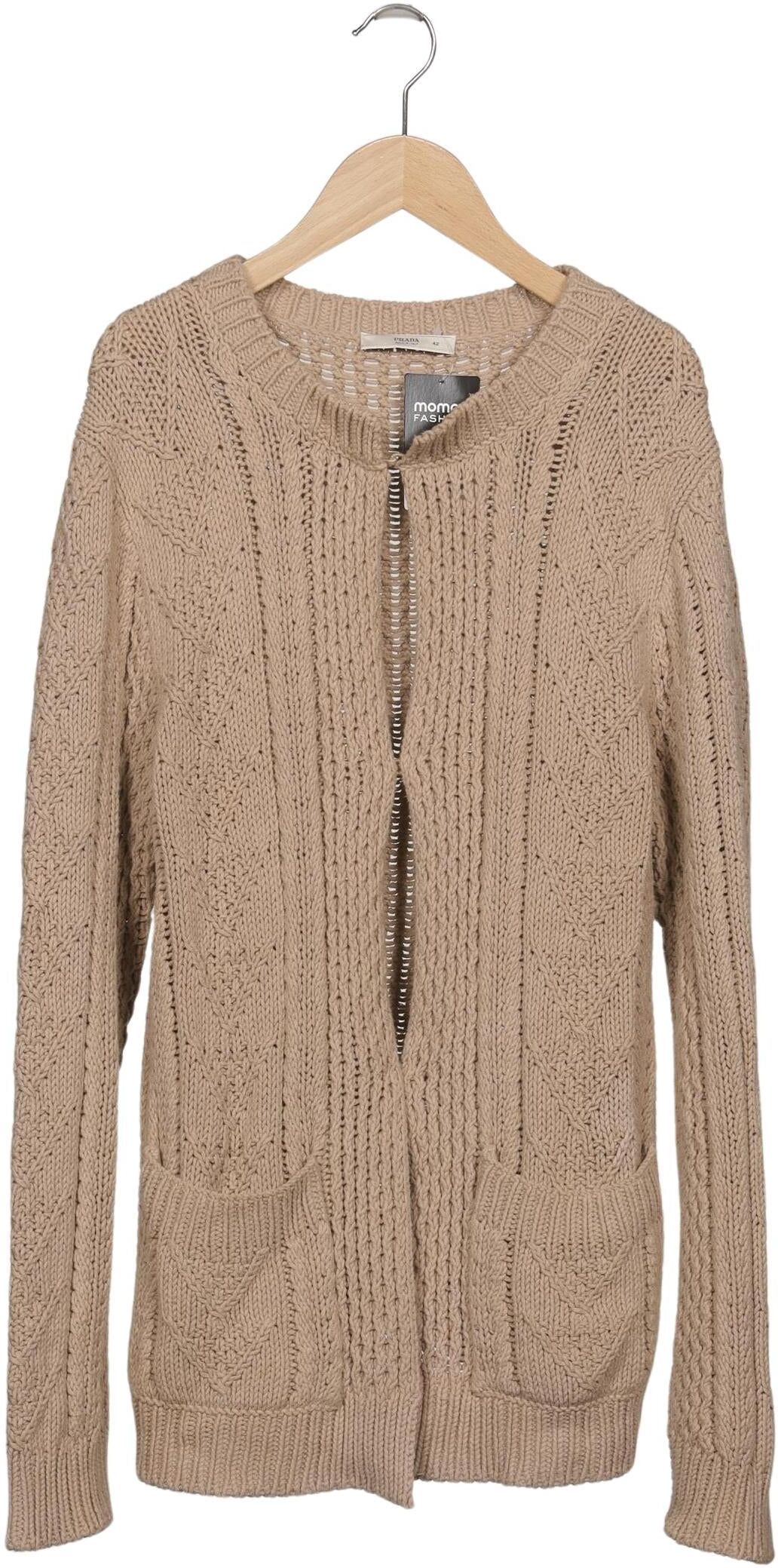 Prada Damen Strickjacke, Beige, Gr. EU 42, Synthetik / Baumwolle - Second Hand
