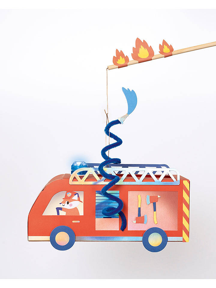 folia PAPER Laternen-Bastelset "Fire Engine" in Rot - ab 5 Jahren - onesize