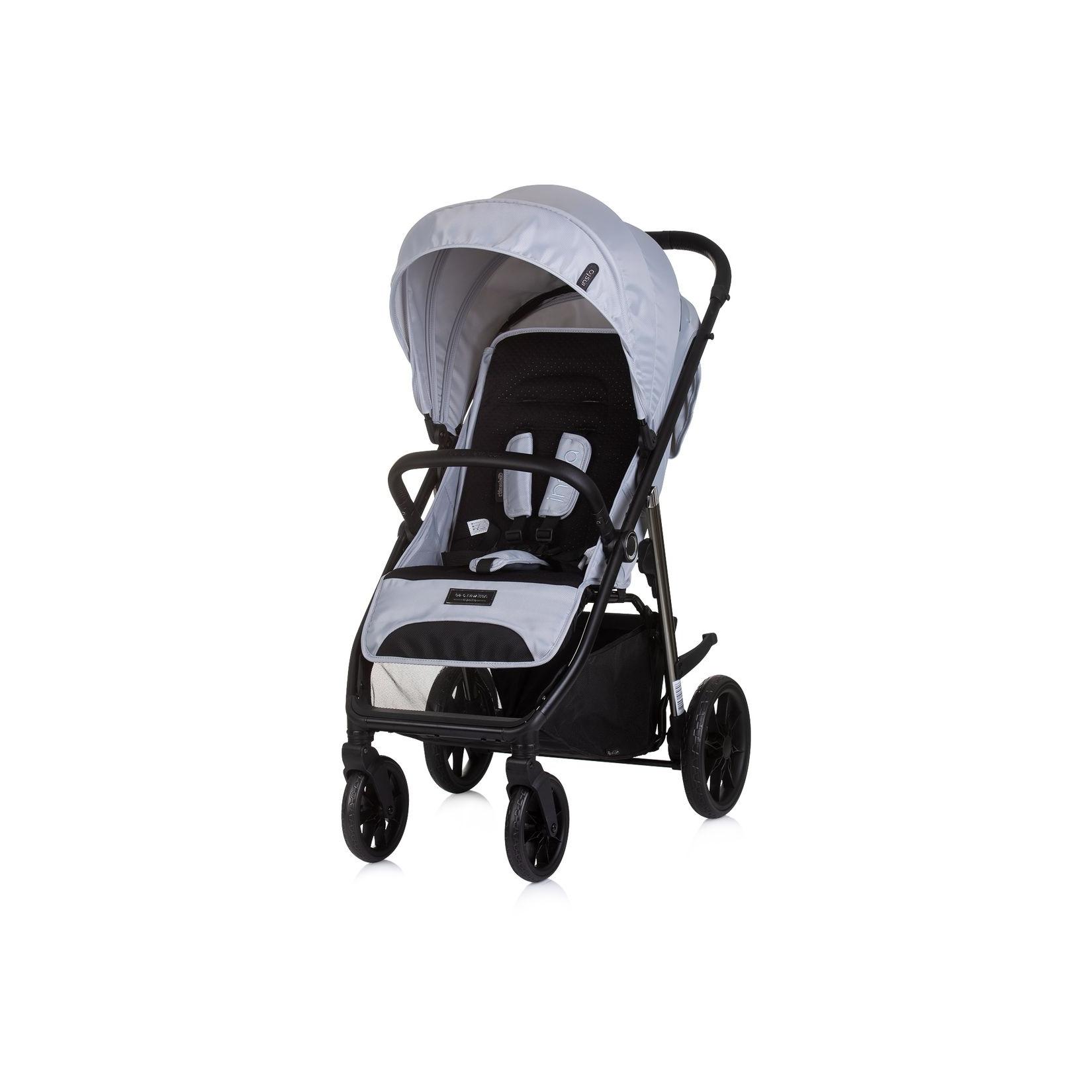 Chipolino Kinderwagen Buggy Insta, Fußabdeckung, Federung, Korb, Gurt, klappbar grau
