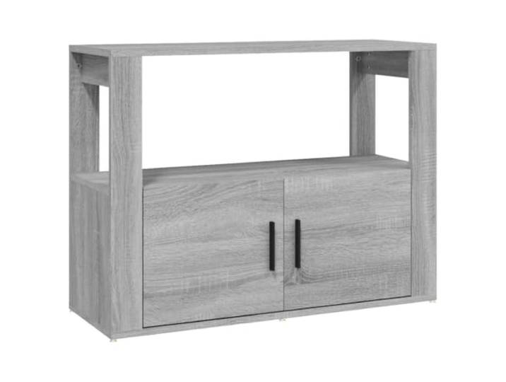 Mhdvray Sideboard Grau Sonoma 80x30x60 cm Beistellschrank Kommode Kompakter Mehrzweckschrank mit geschlossenen Fächern für Wohnzimmer und Flur, pflegeleichte Oberfläche für Dekoration.