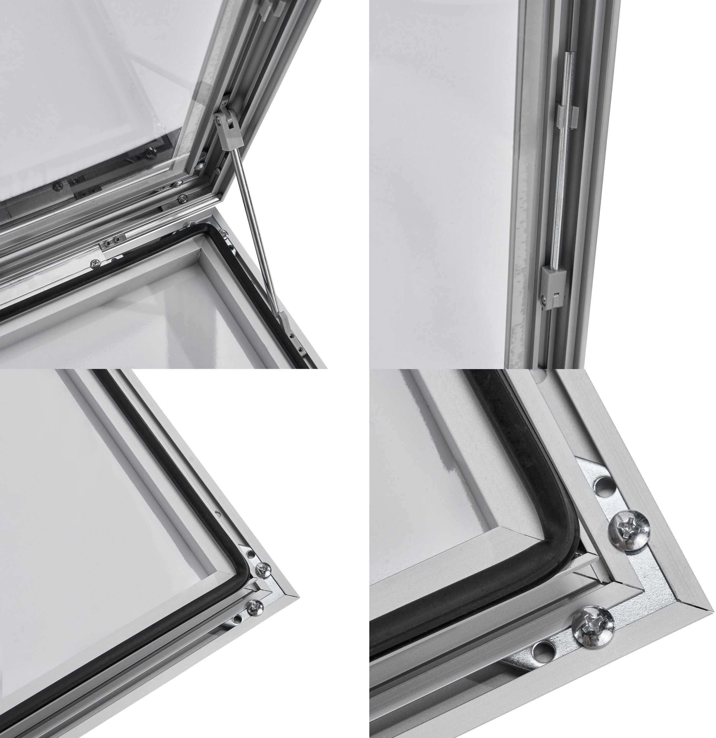 SPRINTIS 1 Vitrina anuncios, interiores y exteriores, resistente a la intemperie, plata plata   4x A4, aluminio, PC, PP