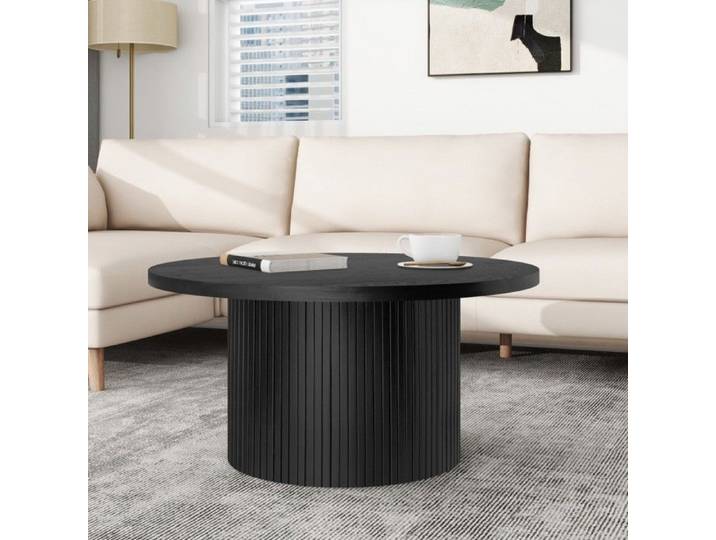 Table basse ronde bois massif 90x90x45cm - Design moderne salon
