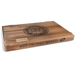 Pizzakarton (aus Mikrowellpappe) G4 kraft bedruckt 60 x 40 x 5 cm