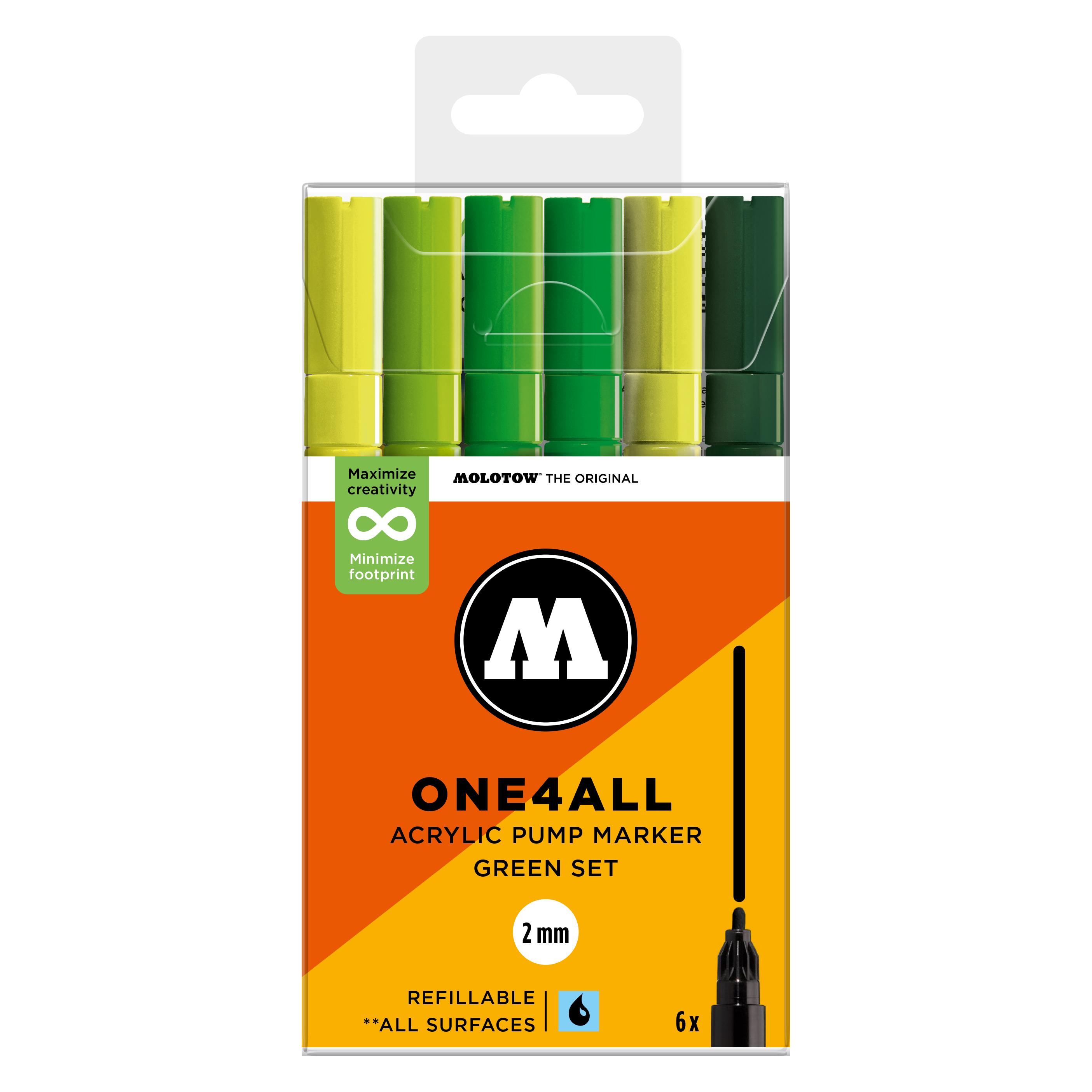 Molotow Acrylmarker One4All 127HS Green Set (6x) (MO200816)