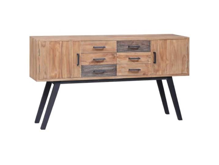 Jkghdrt Beistellschrank 110x30x75 cm Massivholz Teak Sideboard Kolonialstil Massiv Teak, Kolonialstil, 2 Schubladen, 2 Fächer, vielseitig nutzbar