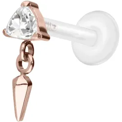 PTFE Labret mit Innengewinde + Titan-Aufsatz KRISTALLDREIECK + SPITZE