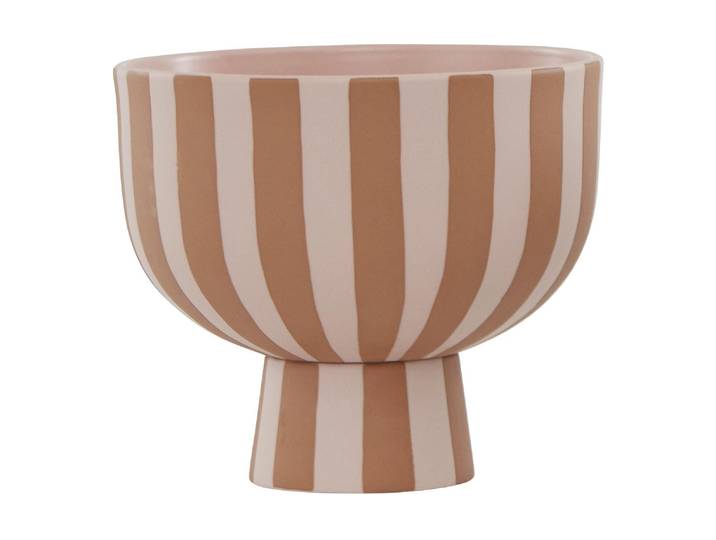 Dekoschale OYOY Toppu , rosa (caramel, rose), B:15cm H:13cm T:15cm, Keramik, Dekoschalen, Dekoschale