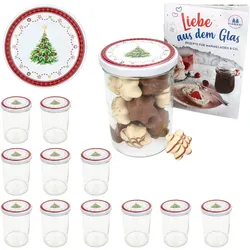 12er Set Sturzglas 435ml Einmachglas + TO-Deckel 82 Weihnachtstraum + Heft