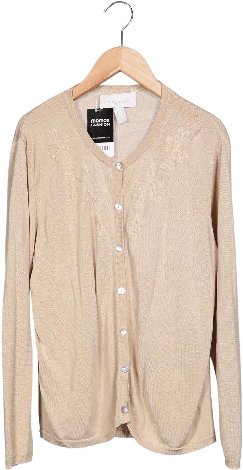 Elegance Paris Damen Strickjacke, Beige, Gr. EU 42, Seide - Second Hand