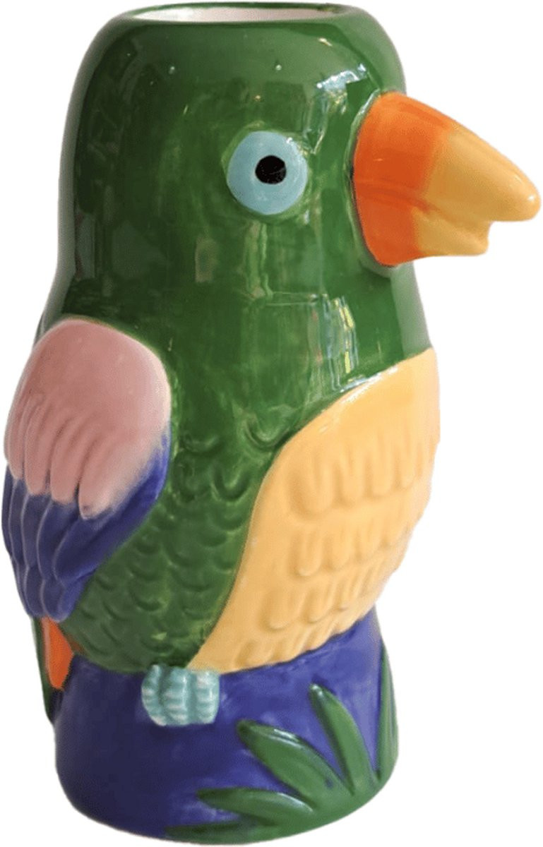 Kitsch Kitchen kandelaar Loteria El Cotorro vogel voor kaarsen