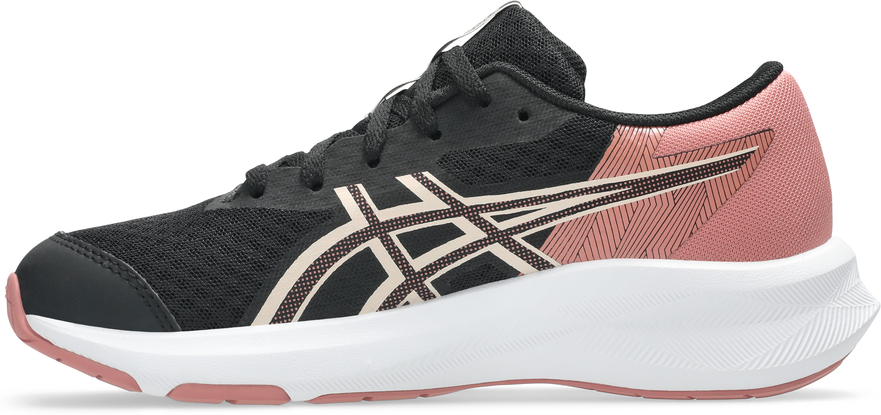 Laufschuh ASICS "PATRIOT 14 GS", Jungen, Gr. 36, schwarz (schwarz, pearl pink), Synthetik, Schuhe Laufschuh, für Kinder & Jugendliche schwarz, pearl pink 36