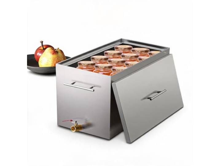 GarveeHome Einkochautomat 15L 304 Edelstahl Flachem Boden & 2 Stapelbaren Einlegerosten, Multifunktional Als Einmachtopf, Dampfgarer Vorratsbehälter Für Einmachgläser Lebensmittelaufbewahrung