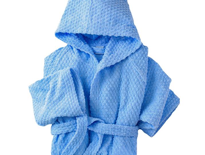 Bademantel Wabendesign, XXL, 100% Baumwolle, unisex, hellblau