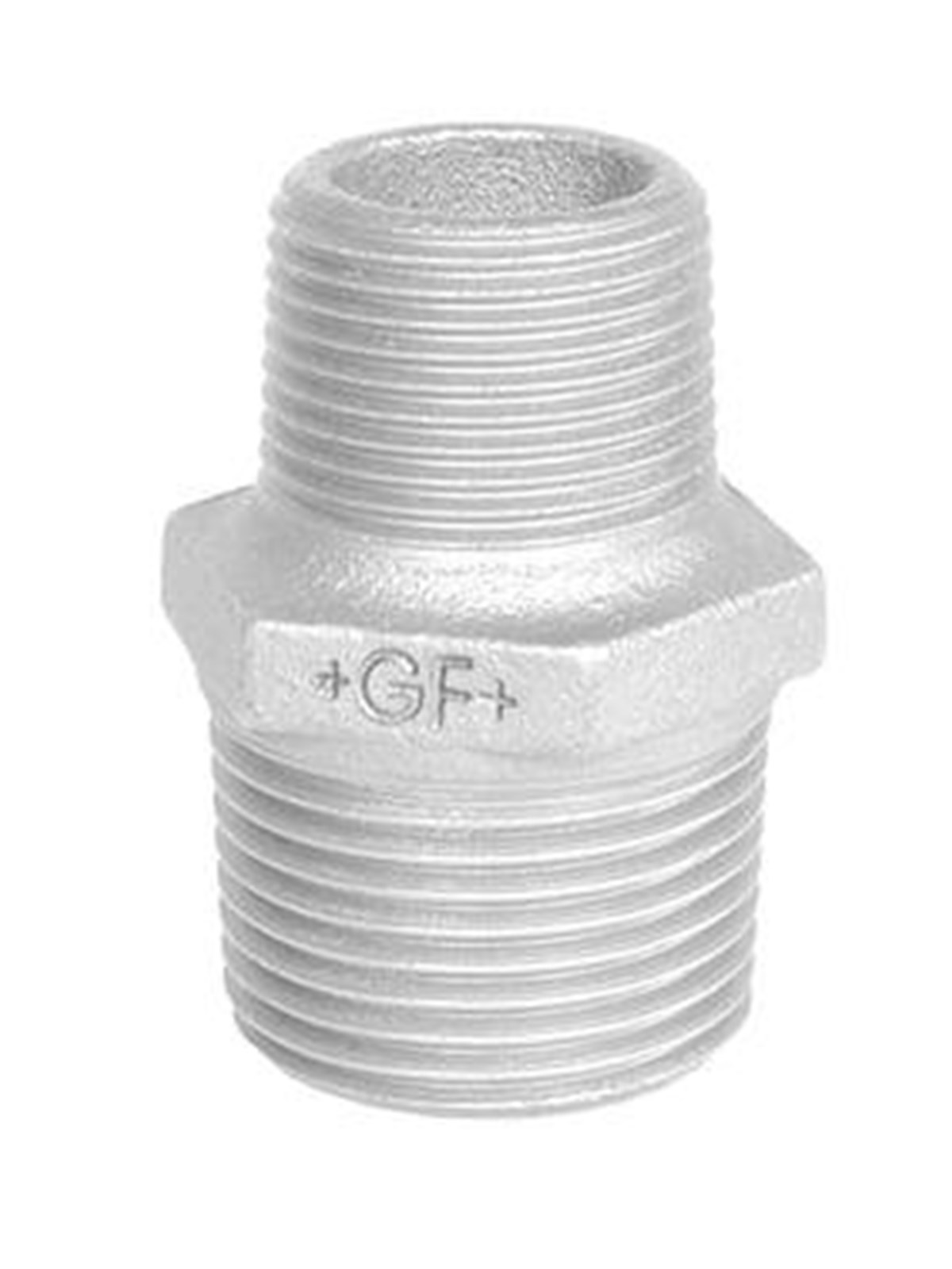 +GF+ Hexagon nipple galvanized reducing 1/2" x 3/8"