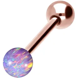 Chirurgenstahl Barbell SYNTHETISCHER OPAL + CHIRURGENSTAHL-KUGEL