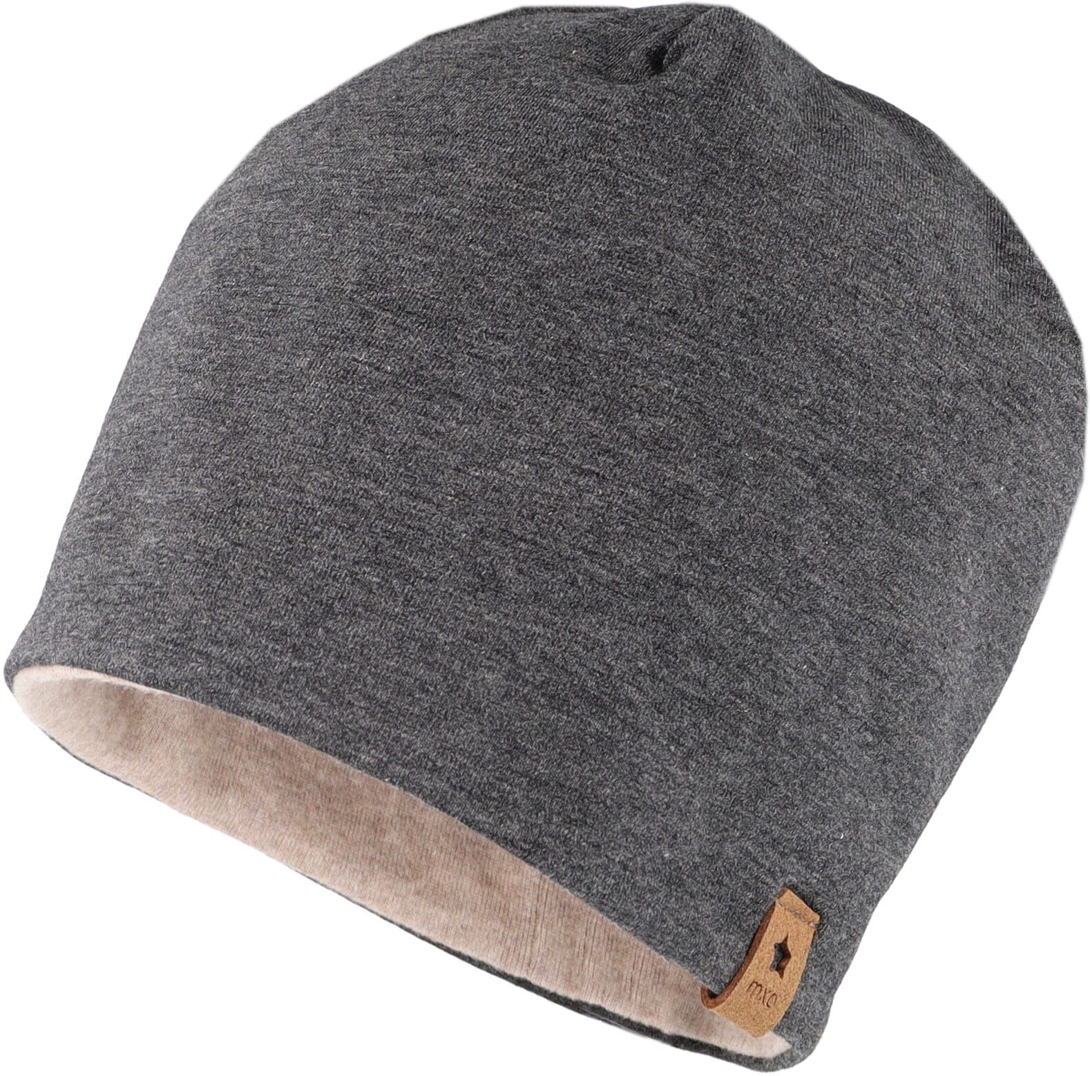 Beanie MAXIMO, Baby, Gr. 47/49, grau (carbonmeliert), Jersey, Baumwollmischung, Mützen Beanie, aus Jersey-Material, für lässige Looks carbonmeliert 47/49
