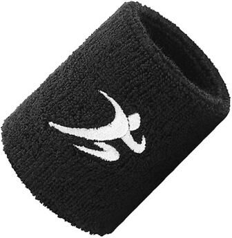 Market Central Cotton Workout Wristbands Sweatbands For Gym Sports Running And Fitness black
