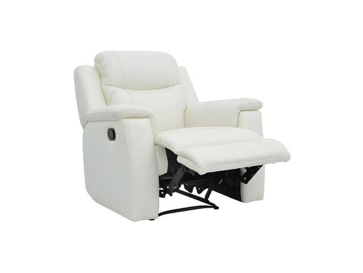 Fauteuil relax EVASION en cuir - blanc ivoire