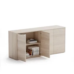 Bürokommode BLOCK, 1600 × 400 × 710 mm, 4 Türen, Eiche natur