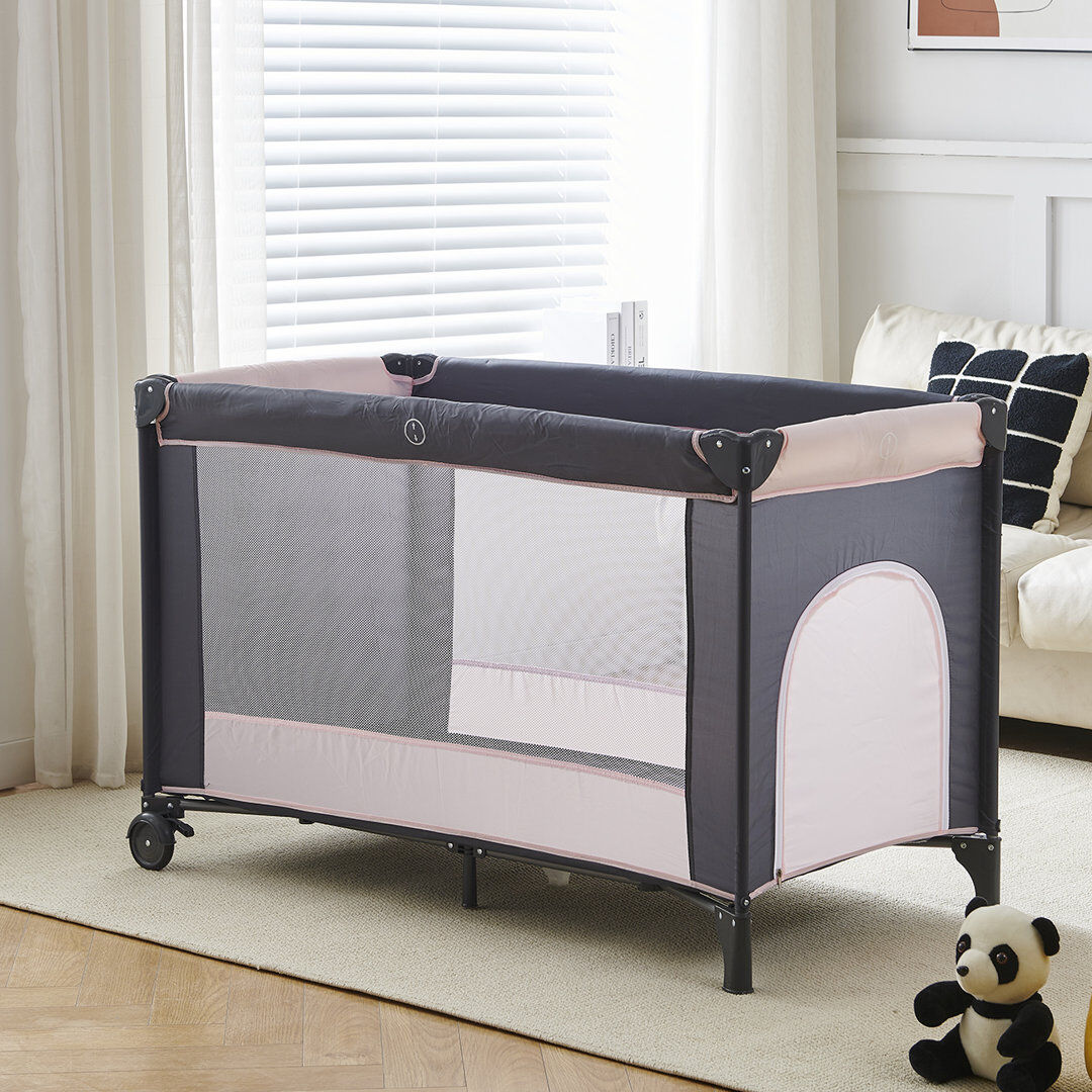 Rebrilliant Portable Cot Gray & Pink