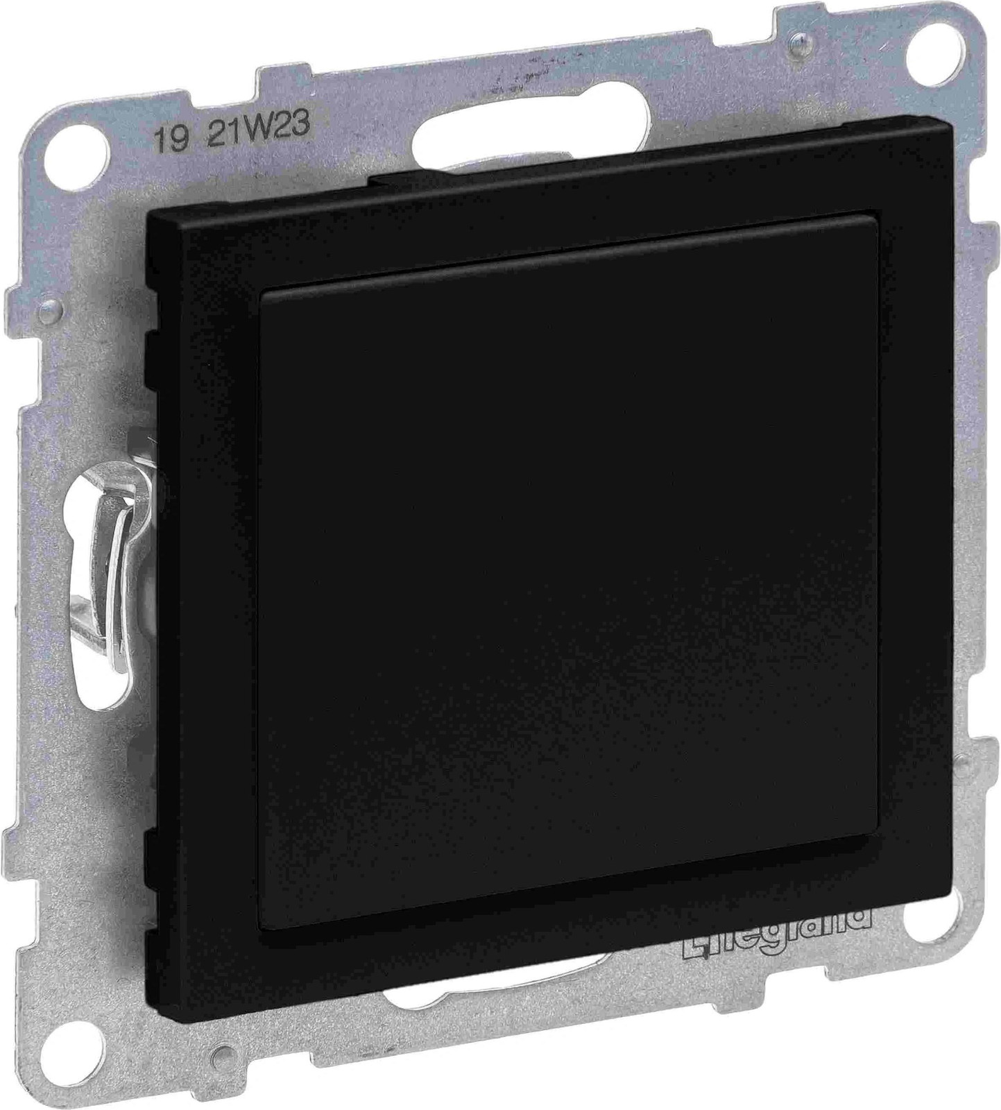 Legrand SEANO blindafdekking en Mosaic-adapter, zwart gelakt