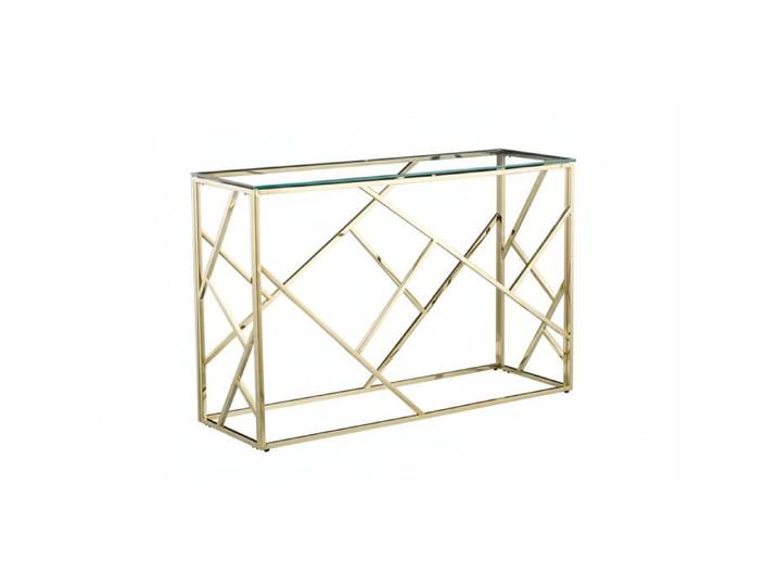 Console gold verre trempé transparent 120x40x78 cm GEOMAG